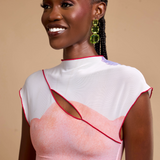 SISI COWL BACK ASYMMETRIC GOWN - WHITE