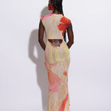 SISI COWL BACK ASYMMETRIC GOWN - ILÉ PRINT (Made To Order)