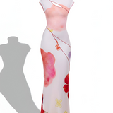 SISI COWL BACK ASYMMETRIC GOWN - WHITE